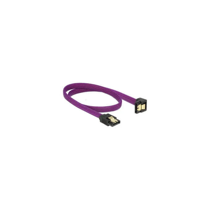 Delock SATA 6 Gb s Kabel gerade auf unten gewinkelt 50 cm violett — image 2