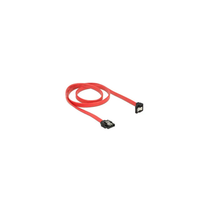 Delock SATA 6 Gb s Kabel gerade auf unten gewinkelt 70 cm rot — image 2