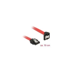 Delock SATA 6 Gb s Kabel gerade auf unten gewinkelt 70 cm rot
