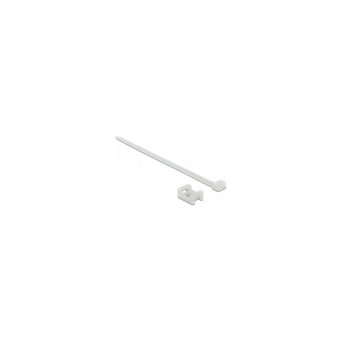 Delock Schraubhalter 23 x 16 mm mit Kabelbinder L 150 x B 7.2 mm weiß — image 1