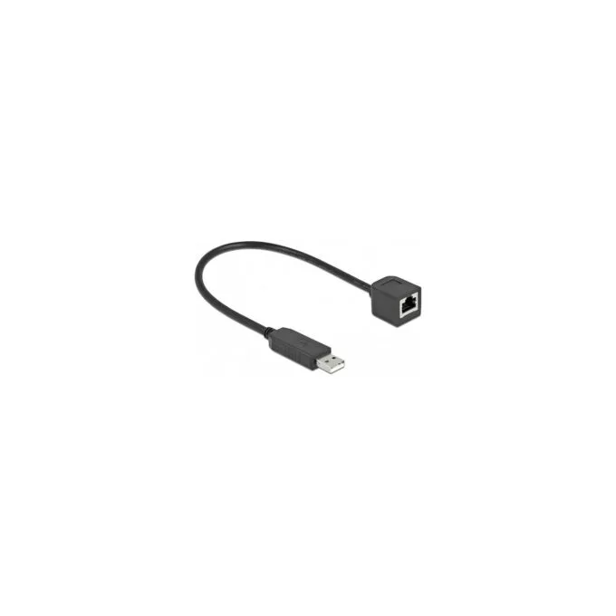 Delock Serielles Anschlusskabel mit FTDI Chipsatz. USB 2.0 Typ-A Stecker zu RS-232 RJ45 Buchse 25 cm schwarz — image 2