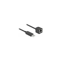 Delock Serielles Anschlusskabel mit FTDI Chipsatz, USB 2.0 Typ-A Stecker zu RS-232 RJ45 Buchse 50 cm schwarz