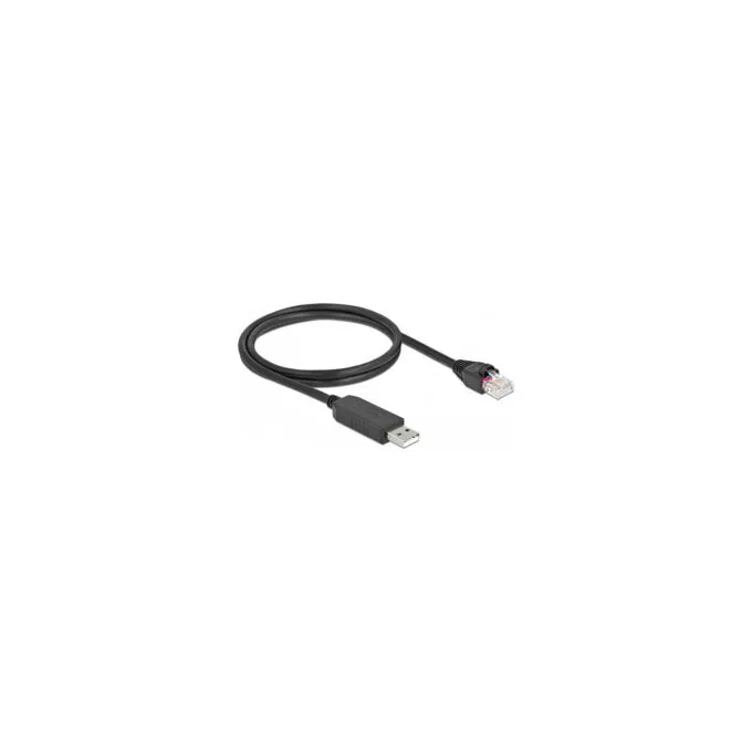 Delock Serielles Anschlusskabel mit FTDI Chipsatz. USB 2.0 Typ-A Stecker zu RS-232 RJ45 Stecker 1 m schwarz — image 2