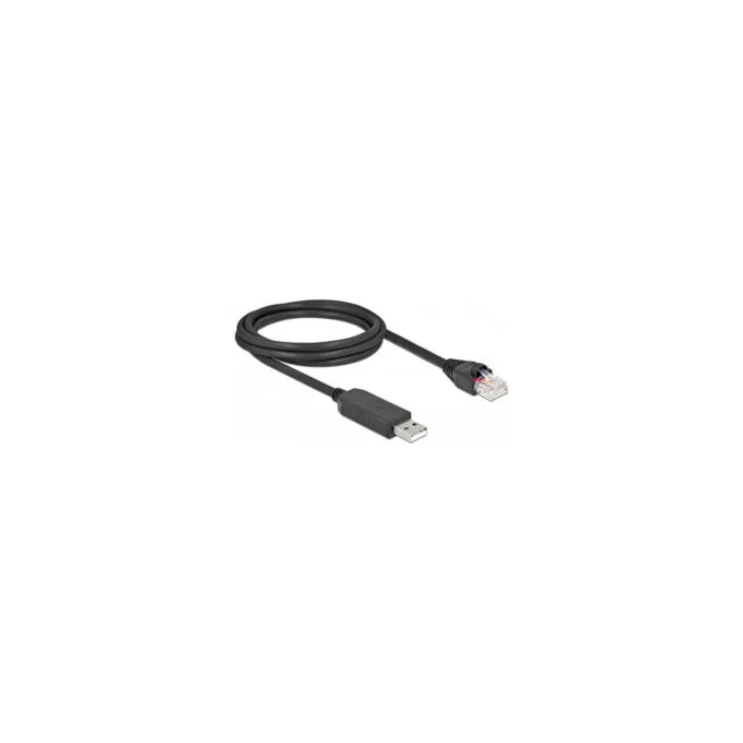 Delock Serielles Anschlusskabel mit FTDI Chipsatz. USB 2.0 Typ-A Stecker zu RS-232 RJ45 Stecker 2 m schwarz — image 2