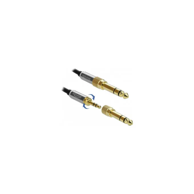 Delock Spiralkabel 3.5 mm 3 Pin Klinkenstecker zu Klinkenstecker mit Schraubadapter 2 m — image 4