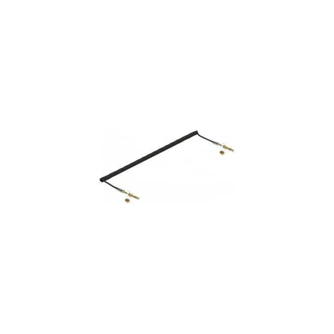 Delock Spiralkabel 3.5 mm 3 Pin Klinkenstecker zu Klinkenstecker mit Schraubadapter 5 m — image 1