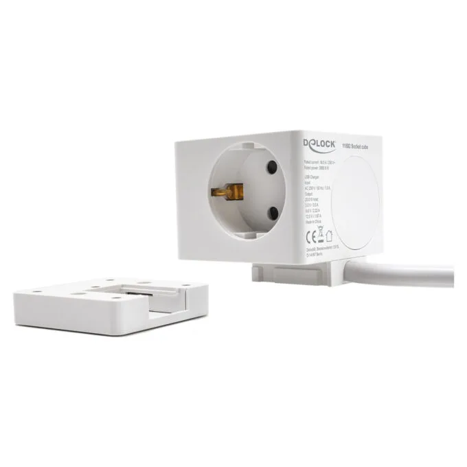 Delock Steckdosenwürfel mit Verlängerungskabel 3-fach mit Kindersicherung und USB PD 3.0 Ladegerät 20 W. 1.5 m Kabel.... — image 40