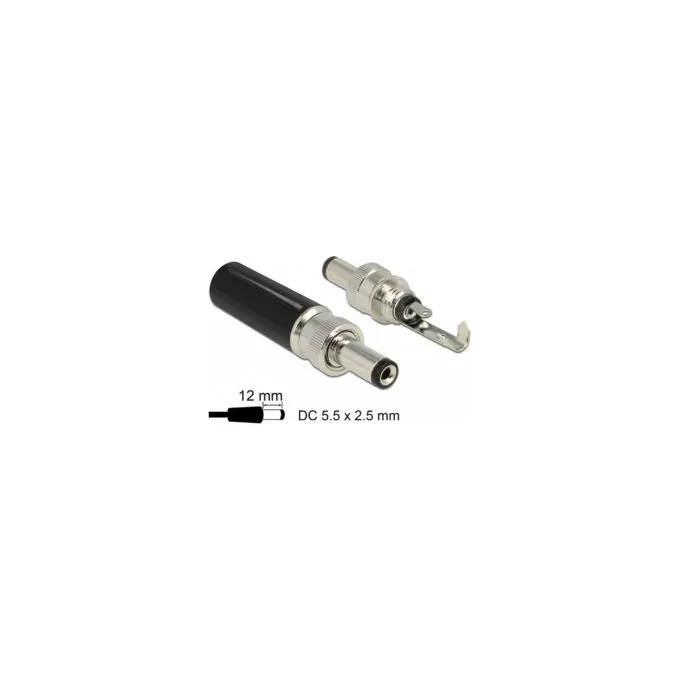 Delock Steckverbinder DC 5.5 x 2.5 mm mit Länge 12.0 mm Hohlstecker Lötversion — image 1