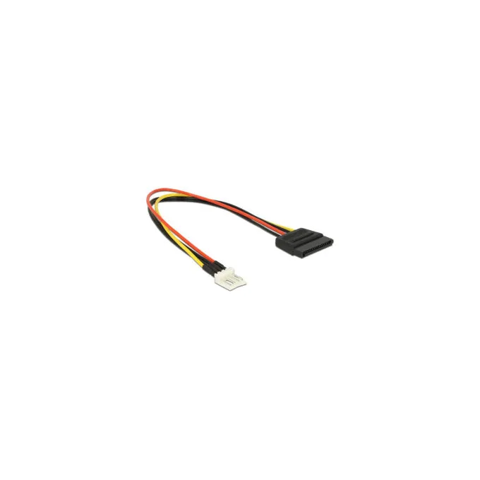 Delock Stromkabel SATA 15 Pin Buchse to 4 Pin Floppy Stecker 24 cm — image 2