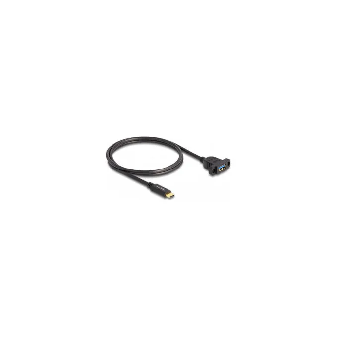 Delock SuperSpeed USB 10 Gbps (USB 3.2 Gen 2) Kabel USB Type-CTM Stecker zu USB Typ-A Buchse 1 m zum Einbau schwarz — image 1