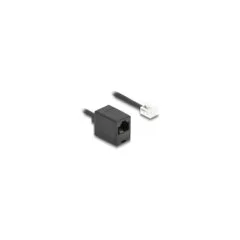Delock Telefonkabel Spiralkabel RJ11 Stecker zu RJ45 Buchse schwarz 1 m