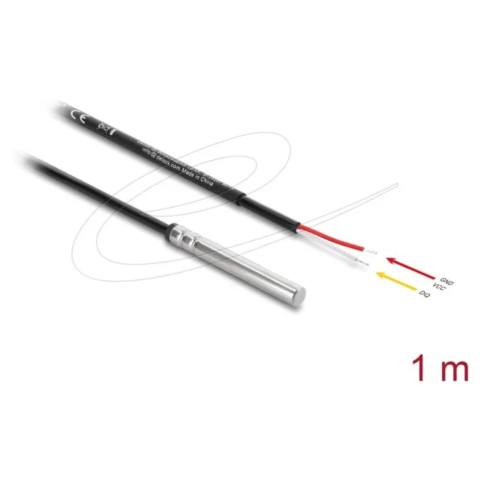 Delock Temperaturfühler-Kabel mit 2 x offene Kabelenden DS18B20 1 m — image 2