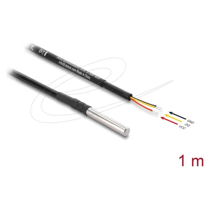Delock Temperaturfühler-Kabel mit 3 x offene Kabelenden DS18B20 1 m — image 2