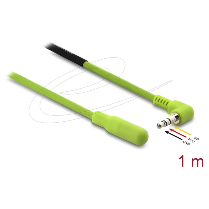 Delock Temperaturfühler-Kabel mit 3.5 mm 3 Pin Klinkenstecker 90° gewinkelt DS18B20 1 m — image 2