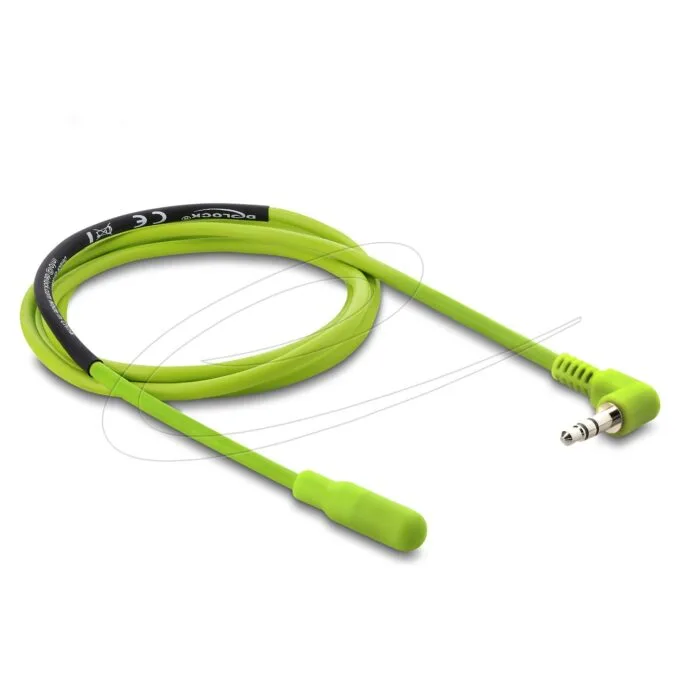 Delock Temperaturfühler-Kabel mit 3.5 mm 3 Pin Klinkenstecker 90° gewinkelt DS18B20 1 m — image 1