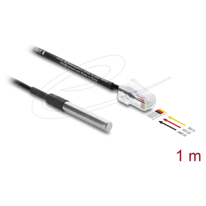 Delock Temperaturfühler-Kabel mit RJ45 Stecker DS18B20 1 m — image 2