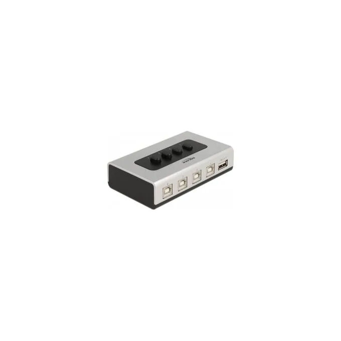 Delock Umschalter USB 2.0 mit 4 x Typ-B Buchse zu 1 x Typ-A Buchse manuell bidirektional — image 1