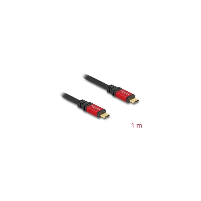 Delock USB 10 Gbps Kabel USB Type-CTM Stecker zu Stecker PD 3.0 100 W E-Marker 1 m rot Metall — image 2