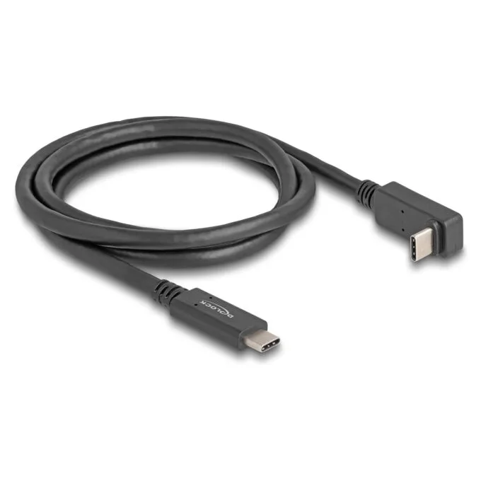 Delock USB 10 Gbps Kabel USB Type-CTM Stecker zu USB Type-CTM Stecker gewinkelt oben unten 1 m 4K PD 60 W mit E-Marker — image 2