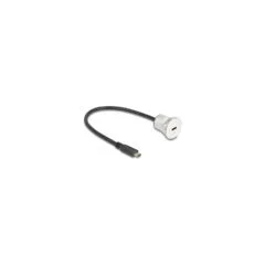 Delock USB 10 Gbps Type-CTM Einbaubuchse mit Kabelpeitsche Stecker 30 cm Aluminium