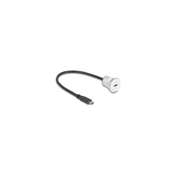 Delock USB 10 Gbps Type-CTM Einbaubuchse mit Kabelpeitsche Stecker 30 cm Aluminium — image 1