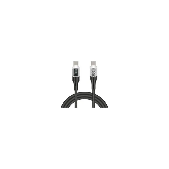 DELOCK USB 2.0 Daten- und Schnellladekabel USB Type-C Stecker zu Stecker PD 3.0 100 W mit Leistungsanzeige transparen... — image 2