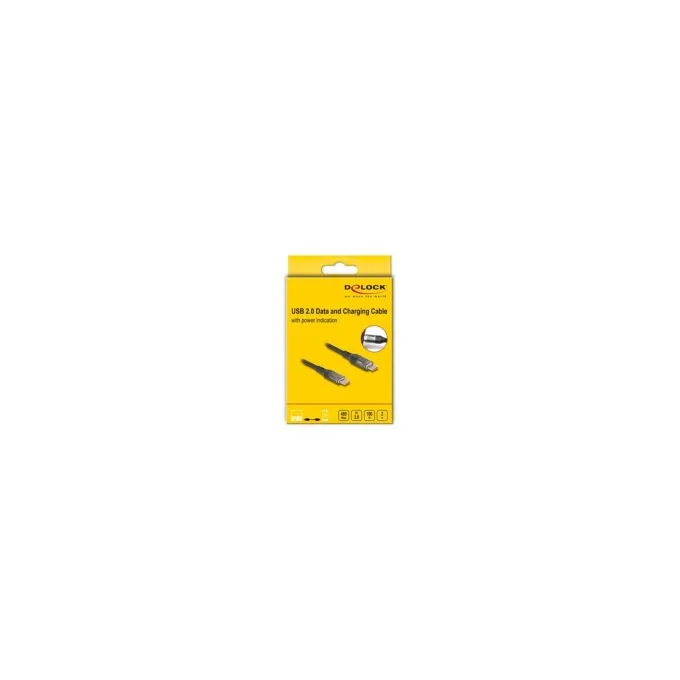 DELOCK USB 2.0 Daten- und Schnellladekabel USB Type-C Stecker zu Stecker PD 3.0 100 W mit Leistungsanzeige transparen... — image 4