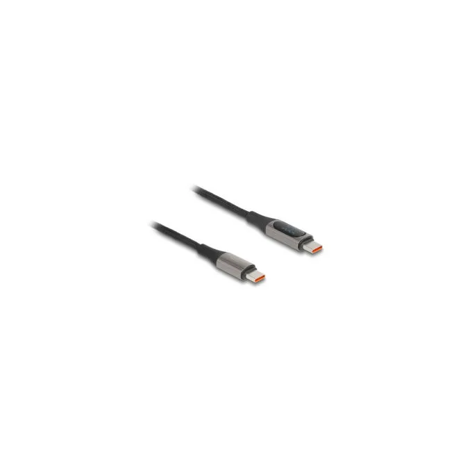 Delock USB 2.0 Daten- und Schnellladekabel USB Type-CTM Stecker zu Stecker PD 3.0 100 W mit Leistungsanzeige 2 m — image 1