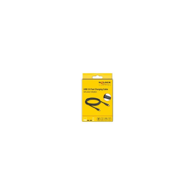 Delock USB 2.0 Daten- und Schnellladekabel USB Type-CTM Stecker zu Stecker PD 3.1 140 W mit Leistungsanzeige 1.20 m — image 4
