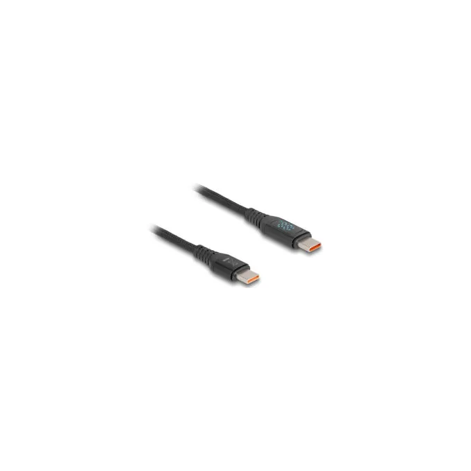 Delock USB 2.0 Daten- und Schnellladekabel USB Type-CTM Stecker zu Stecker PD 3.1 140 W mit Leistungsanzeige 1.20 m — image 1