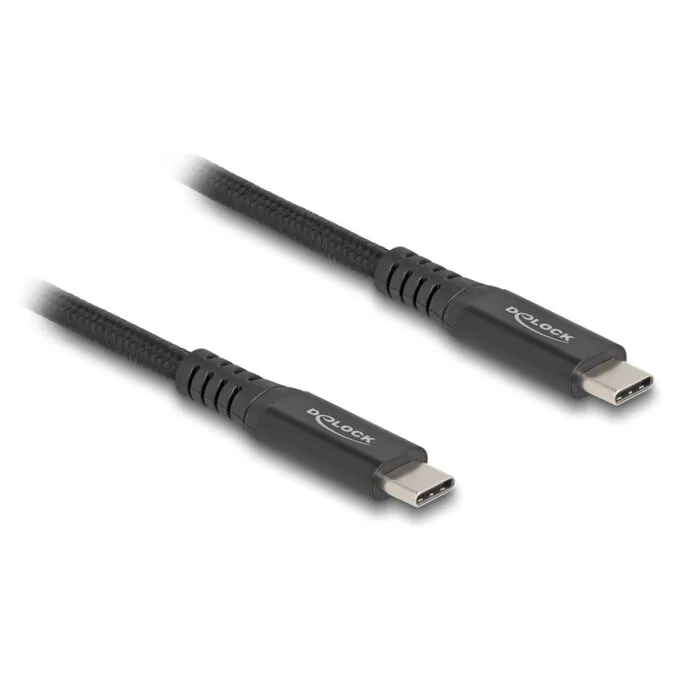 Delock USB 20 Gbps Kabel USB Type-CTM Stecker zu Stecker PD 3.0 100 W E-Marker 1 m schwarz Metall — image 2