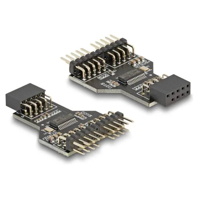 Delock USB 2.0 Hub 9 Pin Pfostenbuchse zu 2 x 9 Pin Pfostenstecker — image 2
