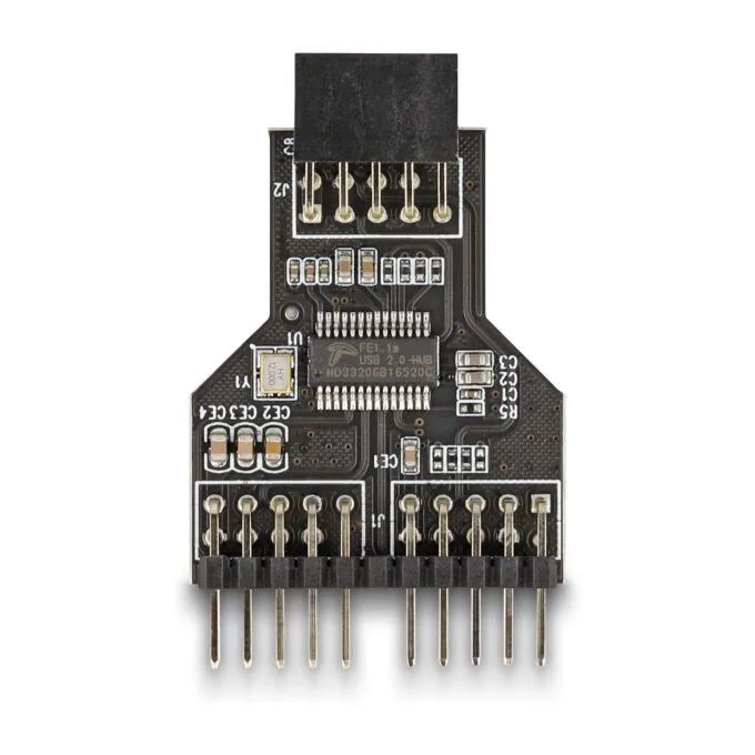 Delock USB 2.0 Hub 9 Pin Pfostenbuchse zu 2 x 9 Pin Pfostenstecker — image 1
