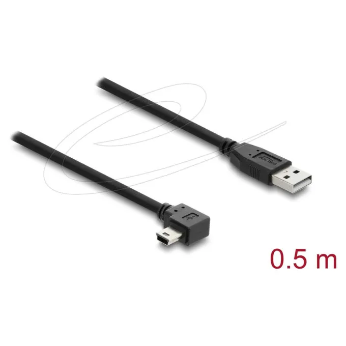 Delock USB 2.0 Kabel Typ-A Stecker zu Typ Mini-B Stecker rechts gewinkelt 0.5 m — image 2