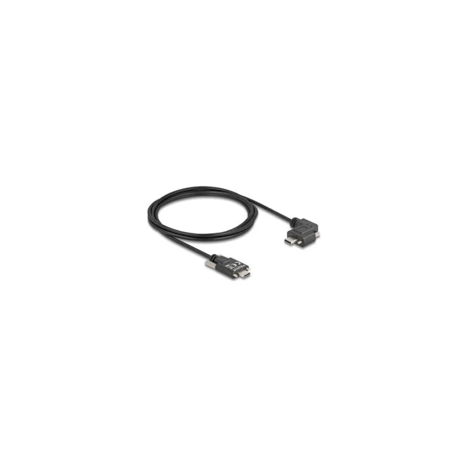 DELOCK USB 2.0 Kabel USB Type-C Stecker mit Schrauben zu USB Type-C Stecker mit Schrauben gewinkelt links rechts PD 3... — image 1