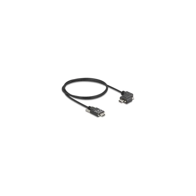 DELOCK USB 2.0 Kabel USB Type-C Stecker mit Schrauben zu USB Type-C Stecker mit Schrauben gewinkelt links rechts PD 3... — image 1
