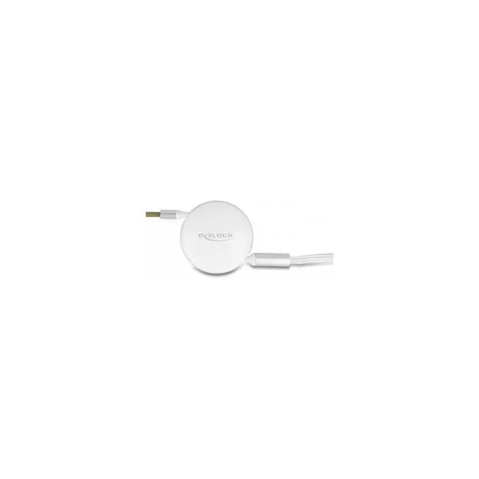 Delock USB 3 in 1 Aufrollladekabel Typ-A zu Micro USB 2 x USB Type-CTM mit Schnellladefunktion weiß — image 4