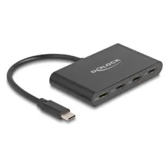 DELOCK USB 3.2 Gen 1 USB Type-C Hub mit 3 x USB Type-C Buchse + 1 x USB Type-C PD 100 Watt