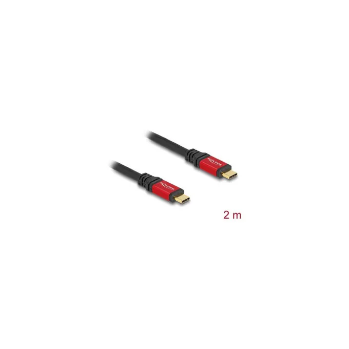Delock USB 5 Gbps Kabel USB Type-CTM Stecker zu Stecker PD 3.0 100 W E-Marker 2 m rot Metall — image 2