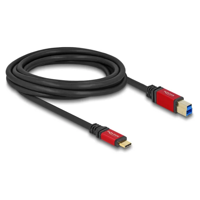 Delock USB 5 Gbps Kabel USB Type-CTM Stecker zu USB Typ-B Stecker 3 m rot Metall — image 2