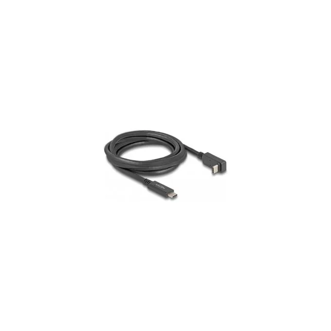 Delock USB 5 Gbps Kabel USB Type-CTM Stecker zu USB Type-CTM Stecker gewinkelt oben unten 2 m 4K PD 60 W mit E-Marker — image 1