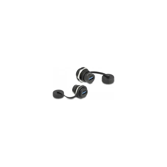 DeLock USB 5 Gbps Typ-A Einbaubuchse mit Verschlusskappe IP67 staub- und wasserdicht — image 1