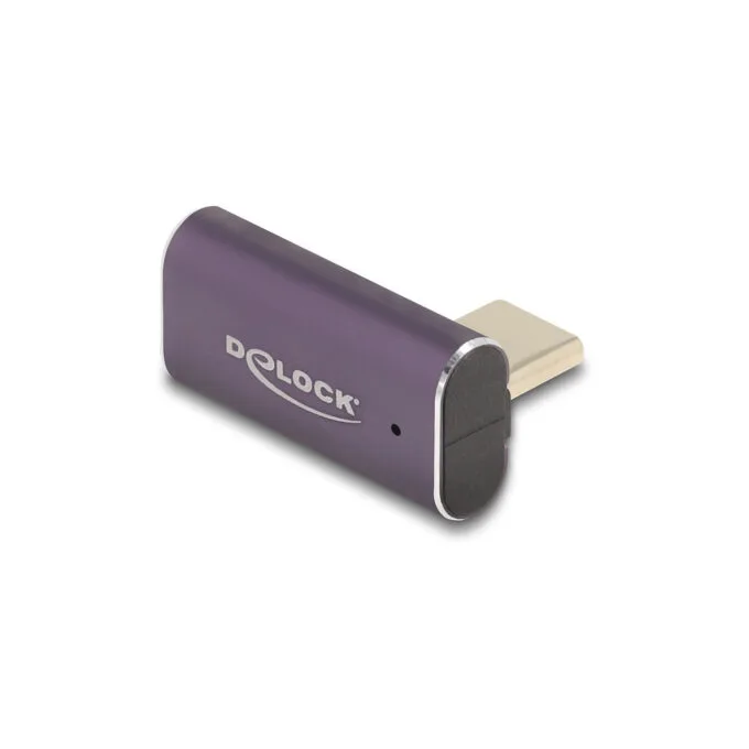 Delock USB Adapter 40 Gbps USB Type-CTM PD 3.1 240 W Stecker zu Buchse gedreht gewinkelt links rechts 8K 60 Hz Metall — image 1