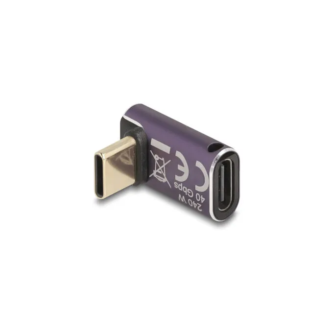 Delock USB Adapter 40 Gbps USB Type-CTM PD 3.1 240 W Stecker zu Buchse gewinkelt 8K 60 Hz Metall — image 2