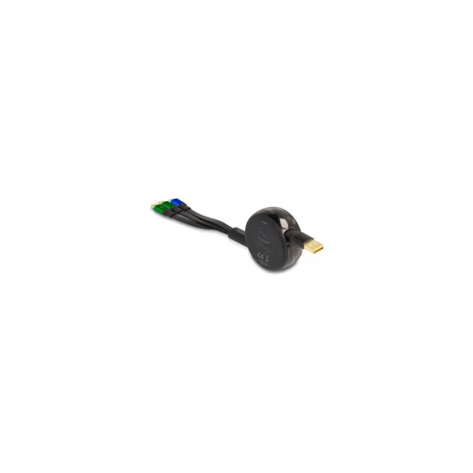 Delock USB Aufrollladekabel 3 in 1 Typ-A zu Micro USB 2 x USB Type-CTM mit Schnellladefunktion schwarz — image 2