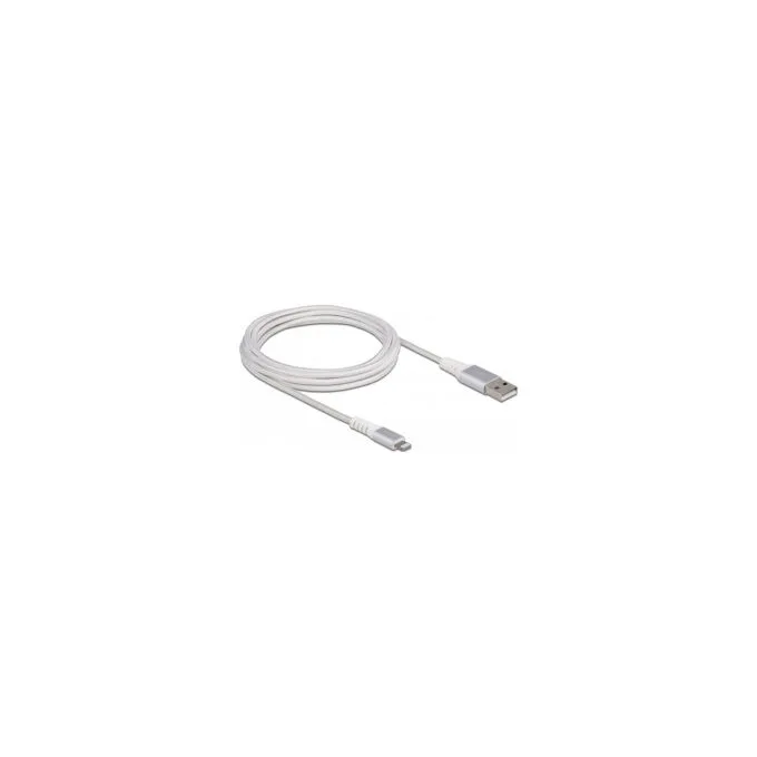 Delock USB Daten- und Ladekabel für iPhoneTM. iPadTM. iPodTM DuPontTM Kevlar® weiß 3 m — image 1
