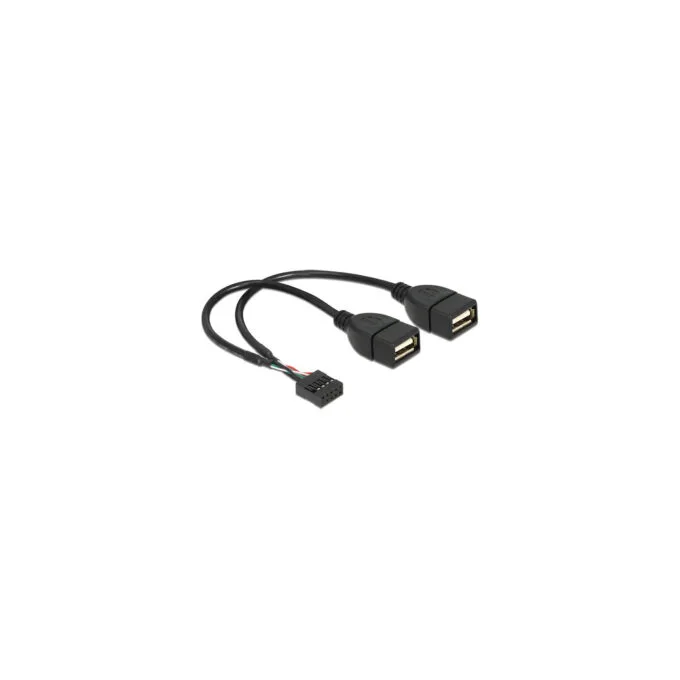 Delock USB Kabel Pin Header Buchse to 2 x USB 2.0 Typ-A Buchse 20 cm — image 1