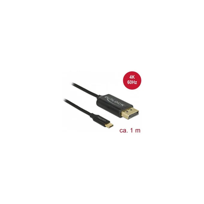 Delock USB Kabel Type-C zu DisplayPort (DP Alt Mode) 4K 60 Hz 1 m koaxial — image 2