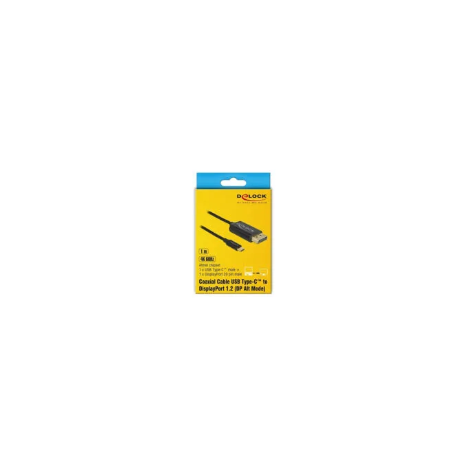 Delock USB Kabel Type-C zu DisplayPort (DP Alt Mode) 4K 60 Hz 1 m koaxial — image 5