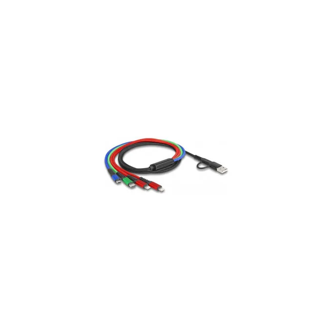Delock USB Ladekabel 4 in 1 USB Typ-A + USB-CTM zu 2 x LightningTM Micro USB USB Type-CTM 1.20 m — image 1